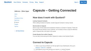 
                            5. Capsule – Getting Connected - Quotient