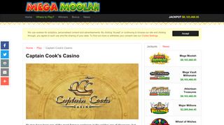 
                            13. Captain Cook's Casino - Mega Moolah