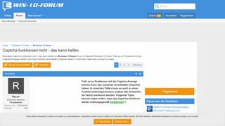 
                            12. Captcha funktioniert nicht - das kann helfen - Windows 10 Forum