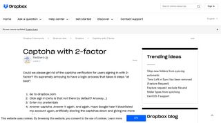 
                            11. Captcha with 2-factor - Dropbox Community - 282310