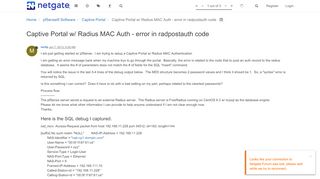 
                            13. Captive Portal w/ Radius MAC Auth - error in radpostauth code ...