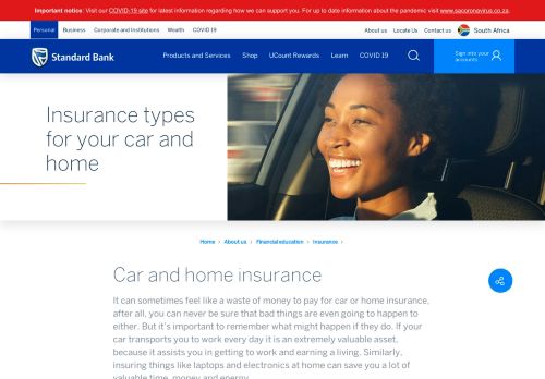 
                            3. Car and Home Insurance | Standard Bank