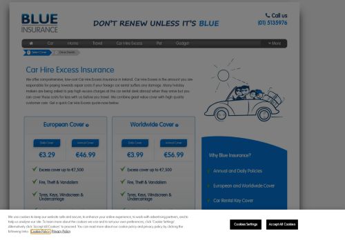 
                            3. Car Hire Excess Insurance | BlueInsurance.ie