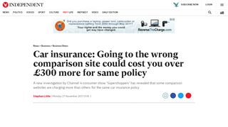 
                            12. Car insurance: Going to the wrong comparison site could cost you ...