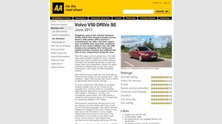 
                            11. Car Reviews: Volvo V50 DRIVe SE - The AA
