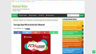 
                            11. Cara Agar Dapat WiFi-an Gratis Dari Telkomsel! - Mahdaf Webs