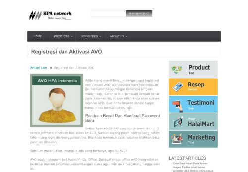 
                            1. Cara Aktivasi dan Login ke AVO. Registrasi AVO ... - HPA-network