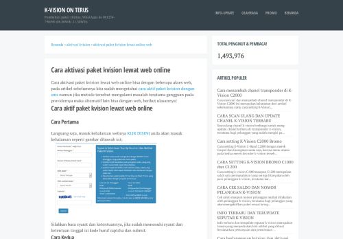 
                            9. Cara aktivasi paket kvision lewat web online - K-VISION ON TERUS