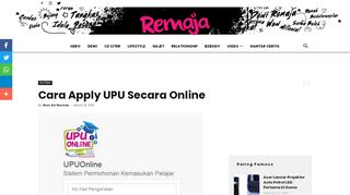 
                            10. Cara Apply UPU Secara Online - REMAJA