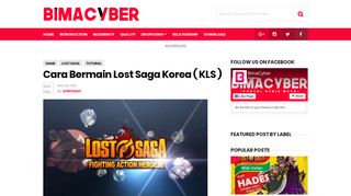 
                            9. Cara Bermain Lost Saga Korea ( KLS ) - Bimacyber