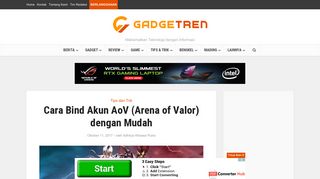 
                            8. Cara Bind Akun AoV Arena of Valor dengan Mudah | Gadgetren