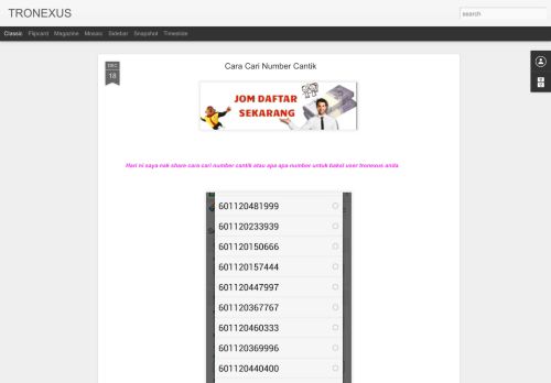 
                            12. Cara Cari Number Cantik | TRONEXUS