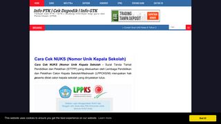 
                            8. Cara Cek NUKS (Nomor Unik Kepala Sekolah) - Info PTK | Cek Dapodik