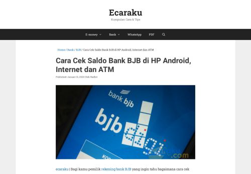 
                            10. Cara Cek Saldo Bank BJB di HP Android, Internet dan ATM ...