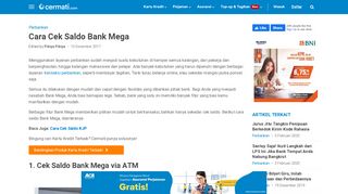 
                            8. Cara Cek Saldo Bank Mega - Cermati