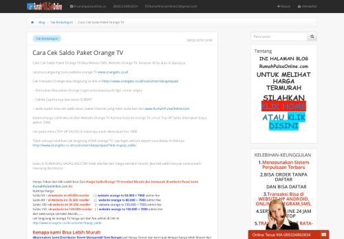 
                            8. Cara Cek Saldo Paket Orange TV - RUMAHPulsaOnline.Com