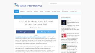 
                            10. Cara Cek Sisa Pulsa Kuota Bolt 4G di Modem dan Lewat SMS