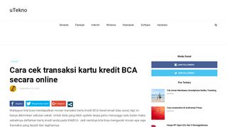 
                            8. Cara cek transaksi kartu kredit BCA secara online – uTekno