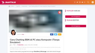 
                            2. Cara Chatting BBM di PC atau Komputer (Tanpa Emulator) - JalanTikus