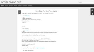 
                            6. Cara Daftar Ahli Baru Frenz Mobile | BERITA SIMKAD DUIT