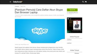 
                            6. Cara Daftar Akun Skype Dari Browser Laptop | Dailysocial
