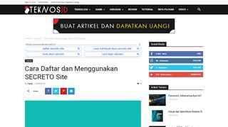 
                            3. Cara Daftar dan Menggunakan SECRETO Site - TeknosID