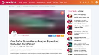 
                            10. Cara Daftar Dunia Games League, Liga eSport Berhadiah Rp 3 Milyar ...