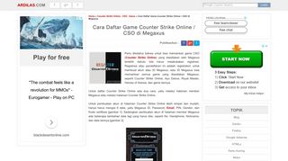 
                            8. Cara Daftar Game Counter Strike Online / CSO di Megaxus - Ardilas.com