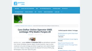 
                            9. Cara Daftar Online Operator EMIS Lembaga TPQ Madin Ponpes |