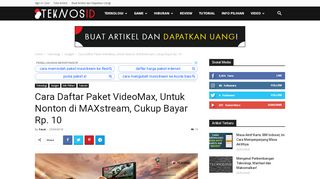 
                            11. Cara Daftar Paket VideoMax, Untuk Nonton di MAXstream, Cukup ...