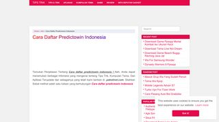 
                            6. Cara Daftar Predictowin Indonesia - Tips Trik