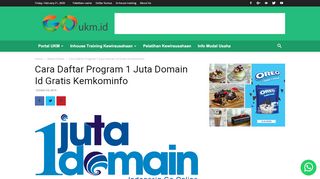 
                            4. Cara Daftar Program 1 Juta Domain Id Gratis Kemkominfo - GoUKM