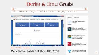 
                            5. Cara Daftar SafelinkU Short URL 2018 | BERITA & ILMU GRATIS