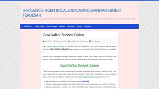 
                            13. Cara Daftar Sbobet Casino | Hokibet303 : AGEN BOLA, JUDI CASINO ...