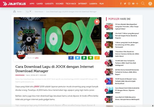
                            7. Cara Download Lagu di JOOX dengan Internet Download Manager ...