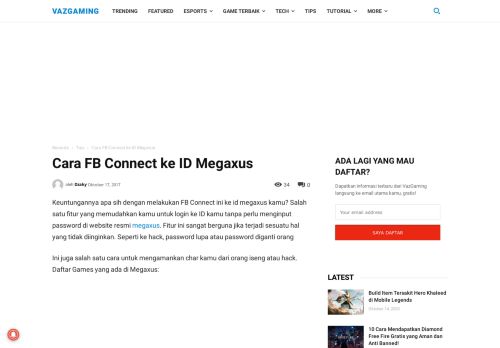 
                            12. Cara FB Connect ke ID Megaxus | VazGaming.com - Pusat Informasi ...