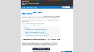 
                            8. Cara Gampang Masuk/Login LINE Tanpa PIN | Must Android