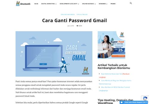 
                            6. Cara Ganti Password Gmail | Blog Dewaweb