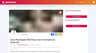 
                            11. Cara Hack WhatsApp Pacar dari Smartphone Android - JalanTikus