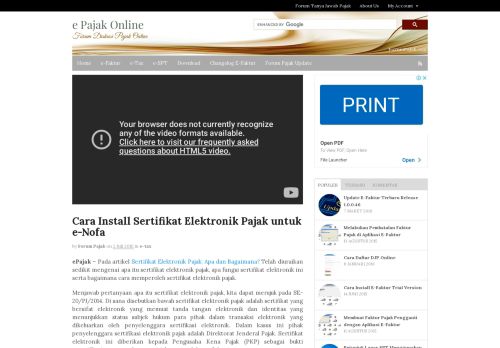 
                            8. Cara Install Sertifikat Elektronik Pajak untuk e-Nofa |e Pajak Online