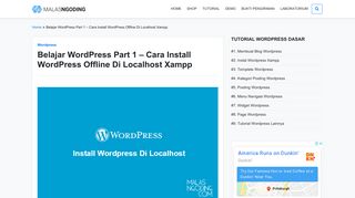 
                            11. Cara Install Wordpress Offline Di Localhost Xampp - Malas Ngoding