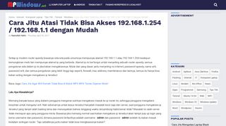 
                            5. Cara Jitu Atasi Tidak Bisa Akses 192.168.1.254 / 192.168.1.1 dengan ...