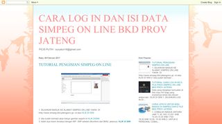 
                            7. CARA LOG IN DAN ISI DATA SIMPEG ON LINE BKD PROV JATENG ...