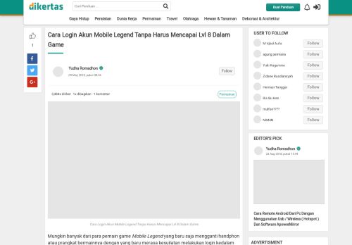 
                            6. Cara Login Akun Mobile Legend Tanpa Harus Mencapai Lvl 8 Dalam ...