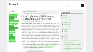 
                            9. Cara Login Akun PTK Padamu Negeri Jika Lupa Password - Benoool