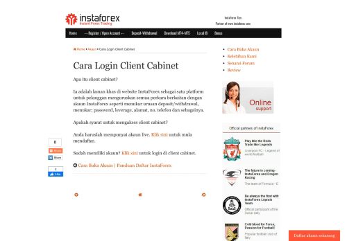 
                            2. Cara Login Client Cabinet - InstaForex Malaysia