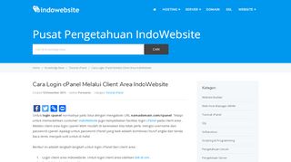 
                            4. Cara Login cPanel Melalui Client Area IndoWebsite - IndoWebsite