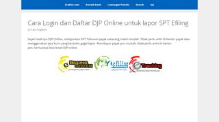 
                            7. Cara Login dan Daftar DJP Online untuk lapor SPT Efiling 2019