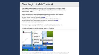 
                            5. Cara Login di MetaTrader 4