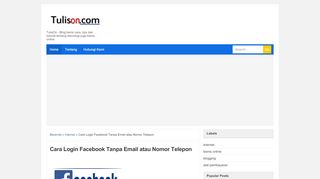 
                            3. Cara Login Facebook Tanpa Email atau Nomor Telepon - Tulisan Online